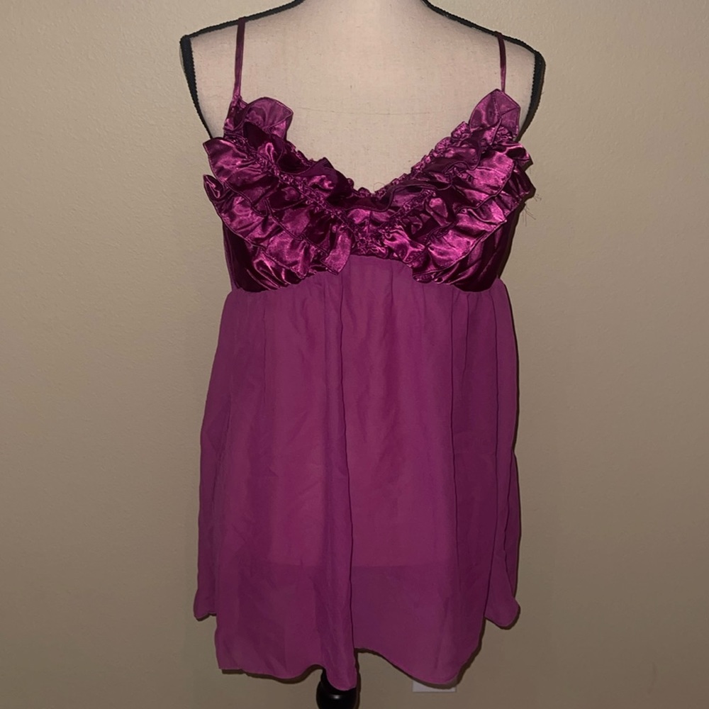 Vintage purple ruffle slip dress lingerie size XL
